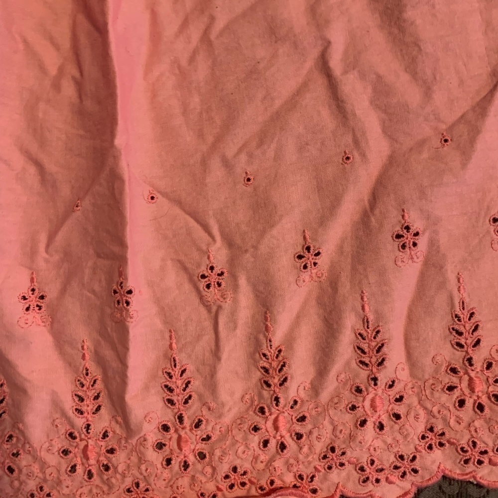 Vintage Half-Apron - Pink with Eyelet Design - Retro Mid-Century - Cottagecore
